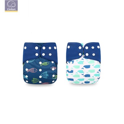 Elinfant 4pcs/set os coffee mesh Jersey fabric Washable Cloth Diaper Adjustable Nappy Reusable Cloth pocket diaper